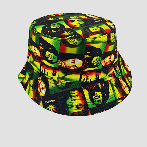 Green Daily Print Patchwork Hat