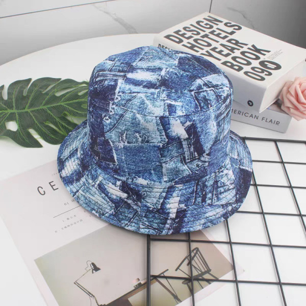 Blue Daily Print Patchwork Hat