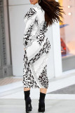 Multicolor Street Stripe Splashed ink printing Contrast Half A Turtleneck Printed Dresses
