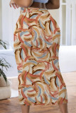 Camouflage Casual Geometric Print Contrast Skinny High Waist Full Print Bottoms