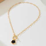 Black Daily Flowers Hollow Out Necklaces