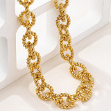 Gold Solid Color Hollow Out Necklaces