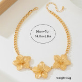 Gold Daily Solid Color Flower Shape Necklaces