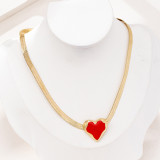 Gold Daily Heart Shaped Contrast Necklaces