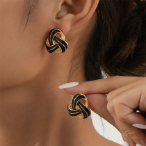 Black Daily Contrast Earrings