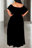 Green Sexy Solid Color Ruffle Off Shoulder Long Dresses