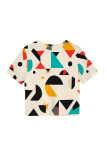 Milky Casual Print Patchwork O Neck T-Shirts