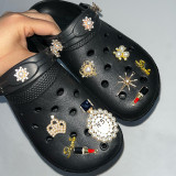 White Casual Hollowed Out Patchwork Round Comfortable Shoes