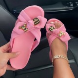 Pink Casual Daily Patchwork Solid Color Round Comfortable Out Door Wedges Shoes