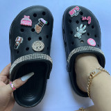 Black Casual Daily Patchwork Round Comfortable Shoes