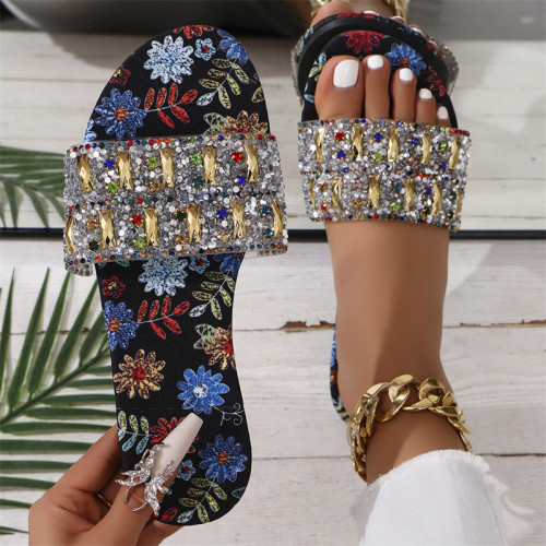 White Casual Daily Rhinestone Decor Patchwork Round Comfortable Out Door Shoes