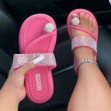 Cream White Casual Rhinestone Decor Round Comfortable Out Door Wedges Shoes