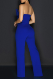Yellow Sexy Casual Street Daily Vacation Buttons Solid Color Regular Jumpsuits