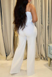 Black Sexy Casual Street Daily Vacation Buttons Solid Color Regular Jumpsuits