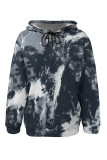 Pink Purple Casual Colorblock Camouflage Print Draw String Pocket Hooded Tops