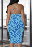 Fluorescent Yellow Sexy Letter Print Stripe Contrast Printed Dresses