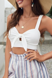Baby Blue Sexy Solid Color Patchwork Ruched Tops
