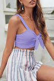 Baby Blue Sexy Solid Color Patchwork Ruched Tops