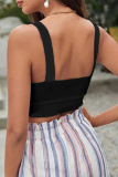 Baby Blue Sexy Solid Color Patchwork Ruched Tops