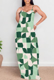 White Sexy Graffiti Print Pocket Contrast V Neck Printed Dresses