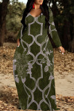 Zebra Casual Zebra Print Snakeskin Print Pocket Contrast O Neck Printed Dresses