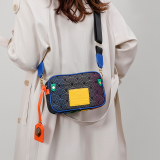Black Daily Print Patchwork Zipper Bags