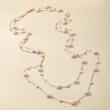 White Daily Patchwork Pearls Decor Necklaces