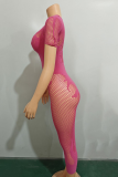 Black Sexy Solid Color Hollow Out Lingerie