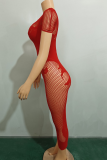 Black Sexy Solid Color Hollow Out Lingerie