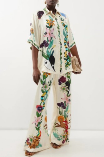 White Casual Print Patchwork Shirt Collar Half Sleeve Two Pieces