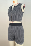 Apricot Sexy Zipper Zipper Collar Sleeveless Two Pieces