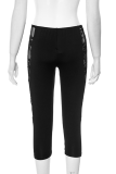 Black Sexy Solid Color Lace Skinny Mid Waist Conventional Patchwork Bottoms