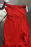 Black Sexy Elegant Solid Sequined Stringy Selvedge Off the Shoulder Evening Dress Dresses