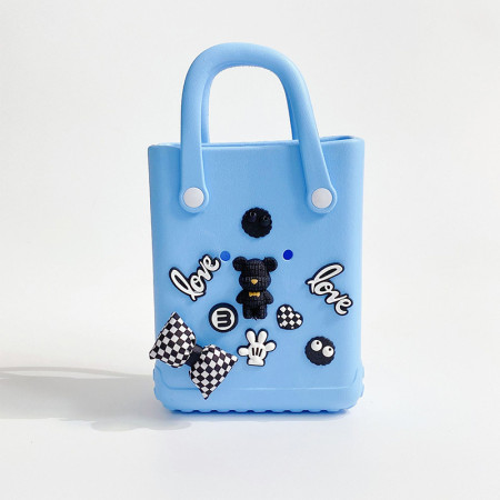 Light Blue Casual Cartoon Patchwork Bags