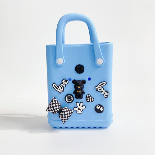 Light Blue Casual Cartoon Patchwork Bags