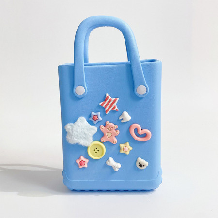 Blue Daily Cartoon Patchwork Bags
