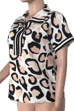 White Casual Print Zipper Zipper Collar T-Shirts