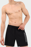 Black Sportswear Letters Pocket Board Shorts