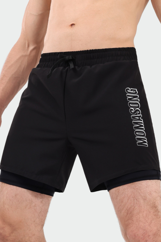 Black Sportswear Letters Pocket Board Shorts