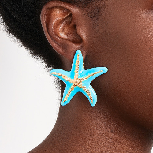 Blue Daily Vacation Irregular Earrings