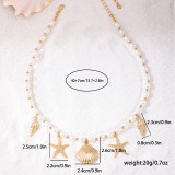 Gold Vacation Pearls Decor Necklaces