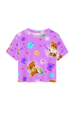 Orange Casual Print Patchwork O Neck T-Shirts