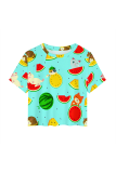 Orange Casual Print Patchwork O Neck T-Shirts