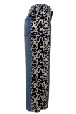 Black And White Casual Leopard Print Contrast Mid Waist Loose Denim Jeans