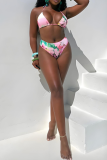 Green Sexy Print Strap Design 3 Piece Sets