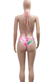 Green Sexy Print Strap Design 3 Piece Sets