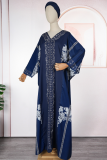 Pink Casual Hot Drill V Neck Long Dresses