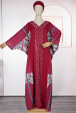 Pink Casual Hot Drill V Neck Long Dresses