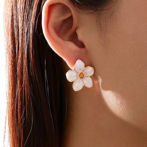 Light Pink Casual Daily Flowers Earrings