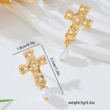 Gold Casual Daily Pearls Decor Earrings